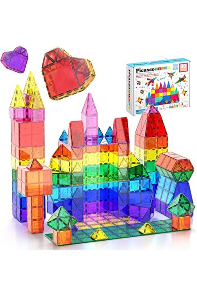 PicassoTiles Picasso Magnetic Tiles Building Blocks 60-pieces