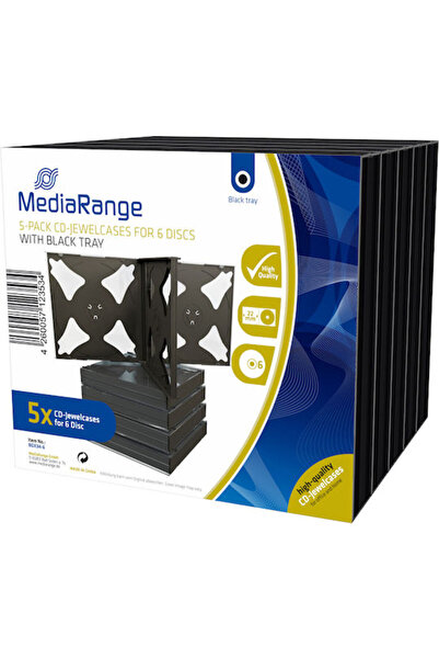 MediaRange Θήκη CD με 6 θέσεις, Μαύρη, 5 τεμάχια
