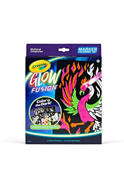 Crayola Glow Fusion Coloring Set: Glow-in-the-Dark Markers, Mythical Creatures