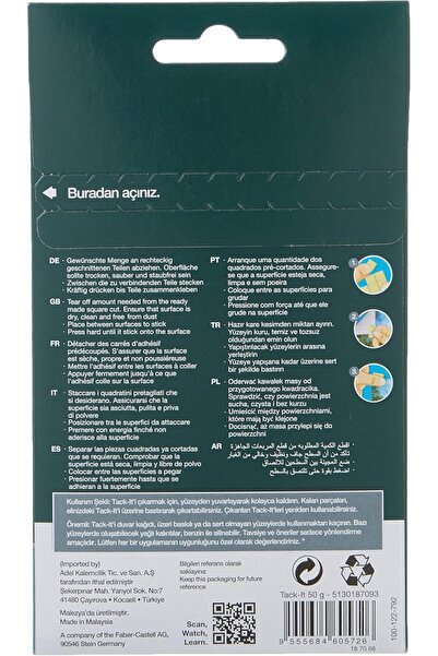 Genel Markalar Tack It 50 Gr Yapıştırıcı, Sökülebilir ve Yeniden Kullanılabilir Yapıştırıcı (Çok Renkli, Asorti)