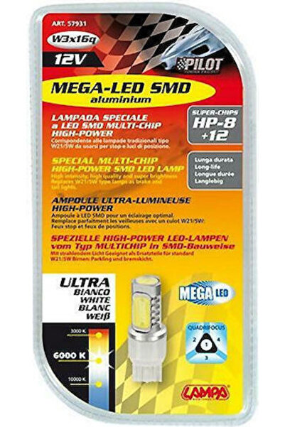 Lampa Λάμπες Αυτοκινήτου Mega-LED Υψηλής Ισχύος 20 Λευκά W21/5W LED 6000K Ψυχ...