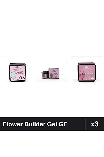 global fashion Set 3 Flower Builder Gel 8ml Nr.03 Nr.05 Nr.14 Constructie Ung...