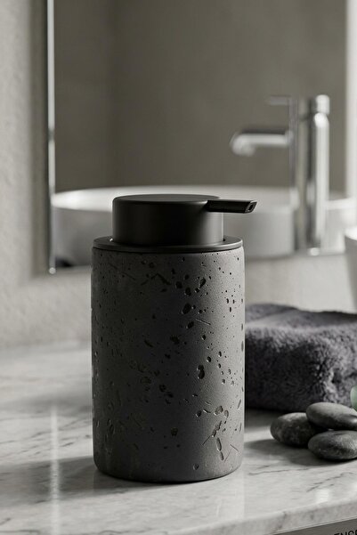 ALBETTO Stoneware Liquid Soap Dispenser Black 48996