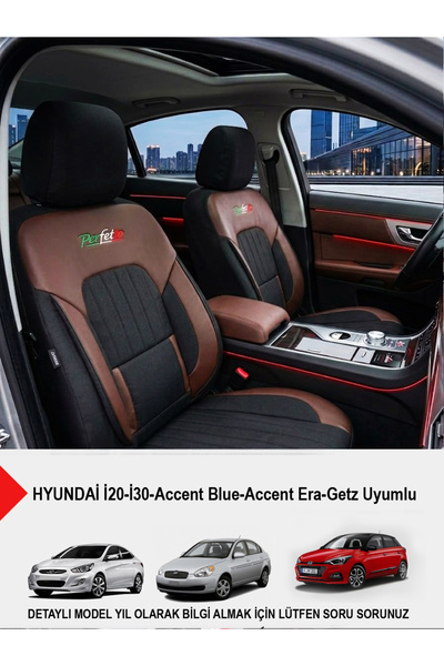 GM-DESIGN غطاء مقعد السيارة الفاخر من سلسلة بيرفيتو - (متوافق مع هيونداي I20-...