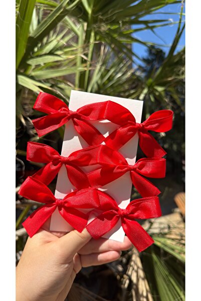 Toka Perisi Candy Color Red Ribbon 6-Piece Children's Buckle Set-3Cm Metal Clip