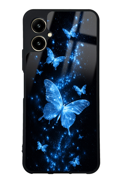 Spoyi Omix X5 Blue Galaxy Butterfly Tasarımlı Glossy Telefon Kılıfı