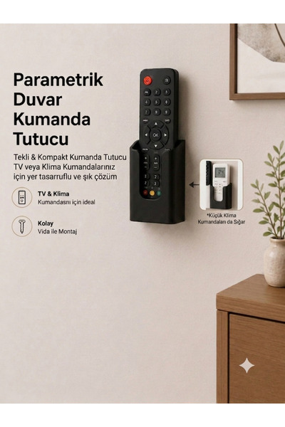 TY Tech Duvara Monte Kumanda Tutacağı Yapışkanlı veya Vidalı Tv Klima Kumanda...