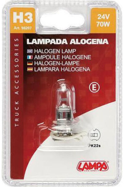Lampa Λάμπες Αυτοκινήτου H3 Αλογόνου 24V 70W 1 τεμάχιο
