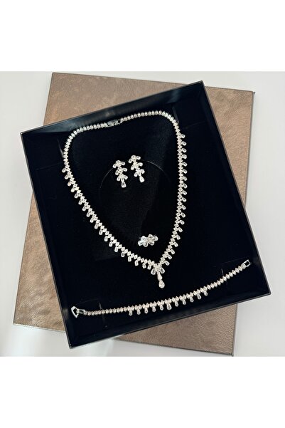aviola jewelry Zircon Stone Bridal Jewelry Set (Necklace, Earrings, Bracelet ...