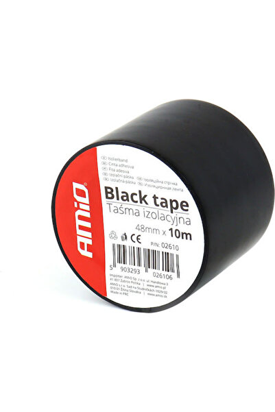 AMIO Ταινία Μόνωσης 48mm x 10m Μαύρη