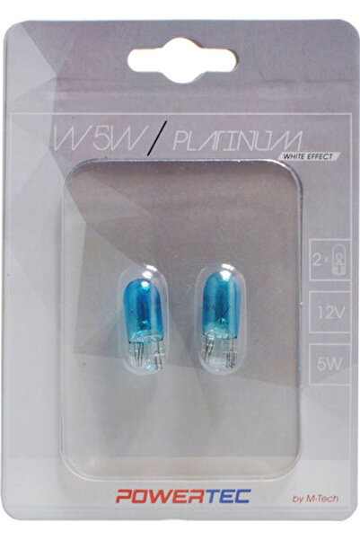 M-TECH Λάμπες Αυτοκινήτου & Μοτοσικλέτας Powertec Platinium W5W 12V 5W 2 τεμάχια