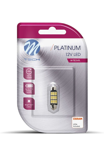 M-TECH Λάμπες Αυτοκινήτου C5W 36mm Canbus LED Λευκό 12V 3.2W 1 τεμάχιο