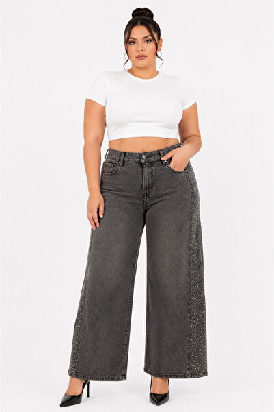 ZANESSİ FASHION Pantaloni de damă din denim, mărime mare, cu talie înaltă și ...