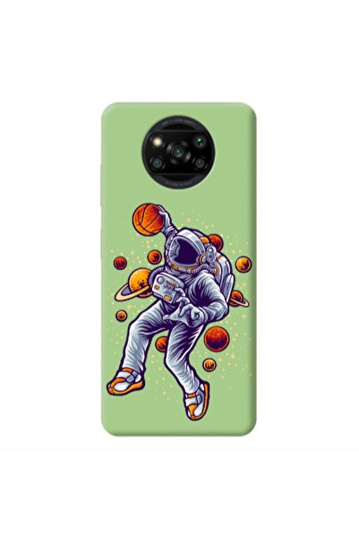 Other Xiaomi Poco X3 /X3 Pro Space Basketball Light Green Colored Silicone TP...