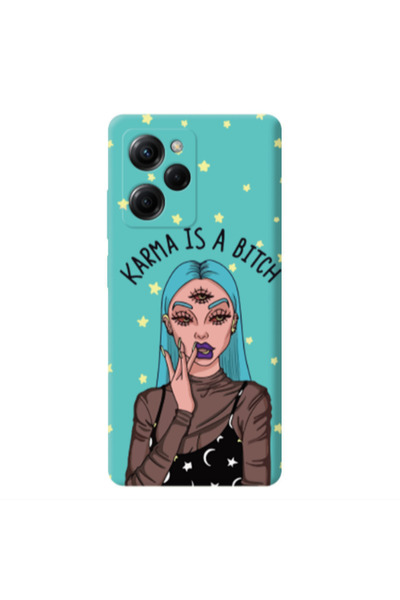 Other Xiaomi Poco X5 Pro Karma is a bitch Turquoise Colored Silicone TPU Θήκη