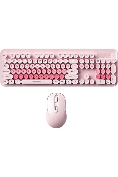 Urban URBANNX Wireless Keyboard and Mouse, 104 Round Keycaps Retro Typewriter...