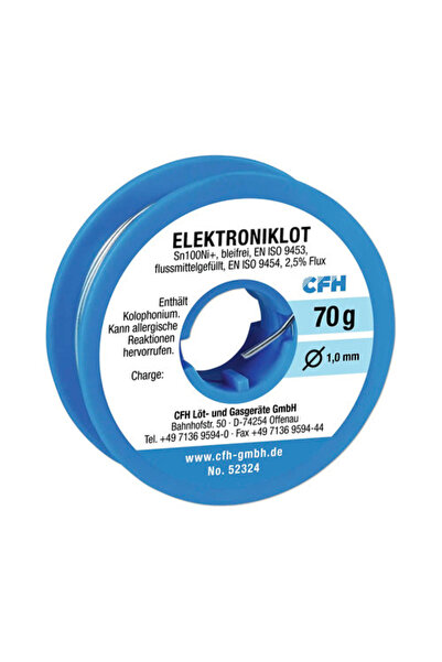OEM Fludor (cositor cu sacâz) CFH Sn100Ni Ø1mm 70g, pentru electronică fină, ...