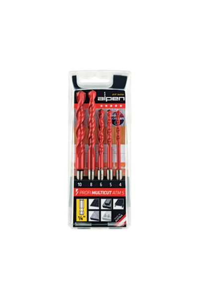 OEM Set burghie multifuncționale Alpen Ø4-10 mm, 5 piese, Profi Multicut, cu ...