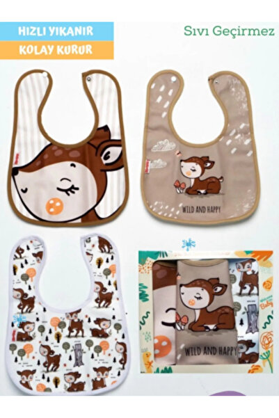 BabyWings 3 Pieces of Baby Feeding Bibs - Waterproof - Microfiber - with Clips