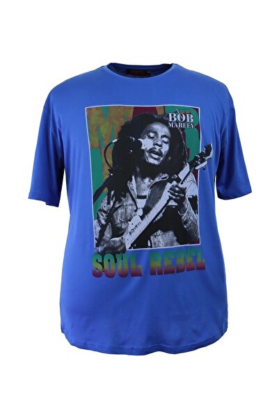 marufshop Men's Oversize Size Single Jersey Crew Neck Printed T-Shirt Suitabl...