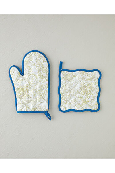 English Home Leafy Dreams Polyester 2'li Mutfak Seti 17x30 Cm + 20x20 Cm Yeşil