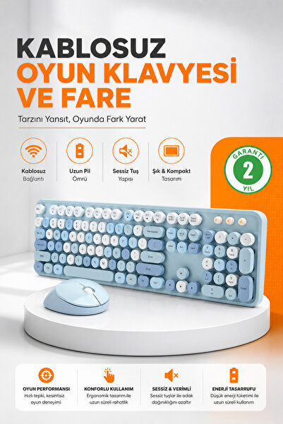 ÖZDELMARKT Android ve İOS Uyumlu Bluetooth Klavye Touchpad Slim Kablosuz Wifi...