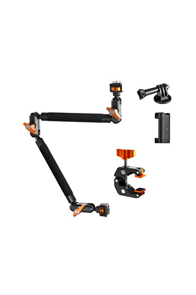 K&F CONCEPT Magic Arm Clamp Kit (22'') - Aksiyon Kamerası, LED Işık, Mikrofon...