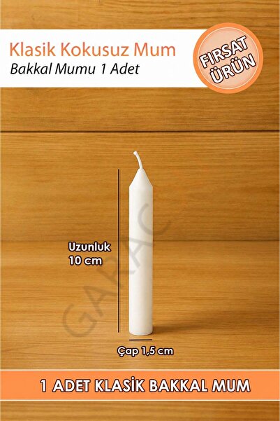 garaccu Klasik Kokusuz Bakkal Mum Dilek Mumu 1 Adet (10 CM)