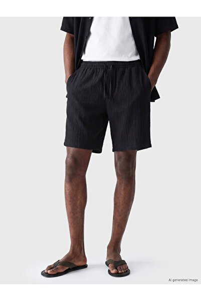 LC Waikiki Ozmarka New Season Relax Fit Krinkle Men's Shorts