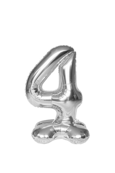 OEM Balon cu formă de aripă, numărul 4, argintiu