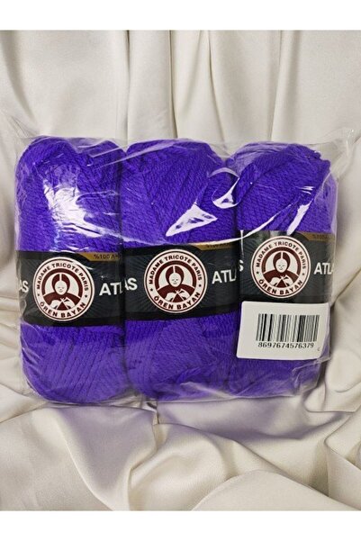 Ören Bayan Atlas Purple Hand Knitting Yarn (3 Pieces) - Color: 220