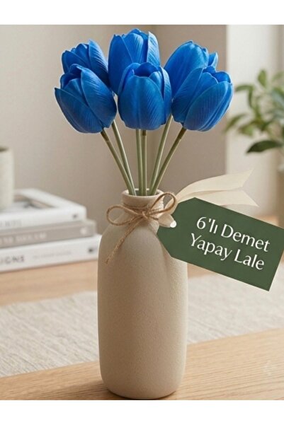 Lilac Home Yapay Çiçek Tek Dal Koyu Mavi Lale