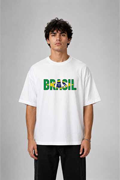 cesita Brazil Brasil Printed Cotton White T-Shirt T-Shirt