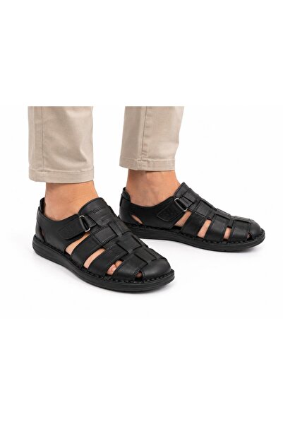 TRENDYSHOSE 7158 Full Anatomic Leather Summer Guaranteed Men's Sandals