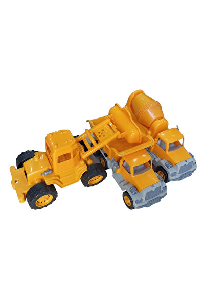 KentOyuncaK 3-Piece Construction Set - Toy Truck Mixer and Digger - Large Siz...