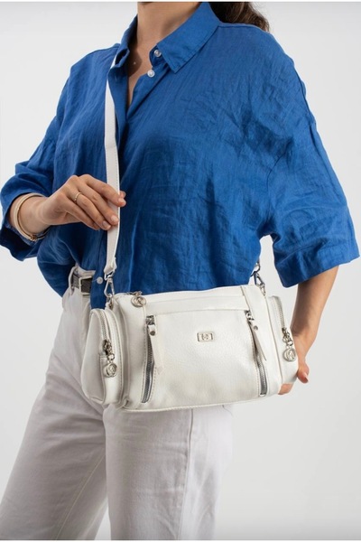 Senna Collection Amazingly Useful Multi-Section Bag in White