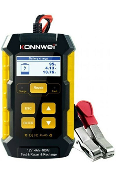 KONNWEİ KW510 Ψηφιακός Ελεγκτής Μπαταρίας με Κροκοδειλάκια 12V