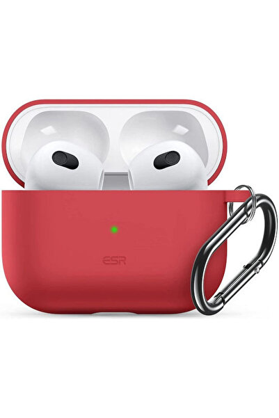 OEM Κόκκινη θήκη σιλικόνης με μπρελόκ για Apple AirPods 3