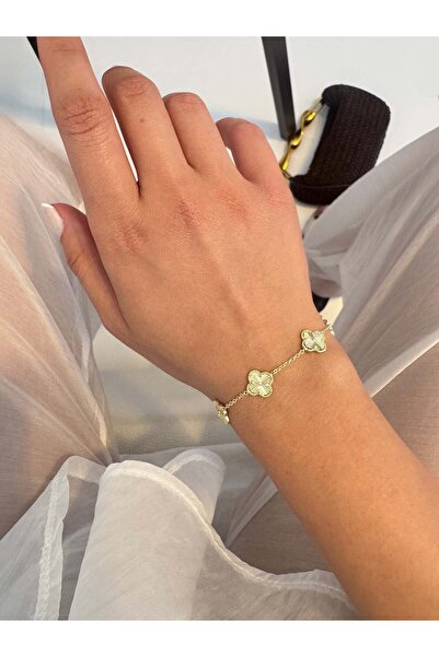 KİUSS 14k Gold Yonca Bileklik