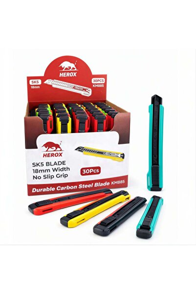 CASA JOY Cutter 15 cm cu lamă retractabilă de 18 mm, culori diverse, 30/set,