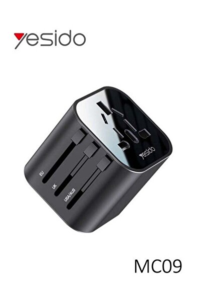 Yesido محول MC09 متعدد الوظائف 4 في 1 محمول - USB-C، HDMI، USB-A، وقارئ بطاقا...