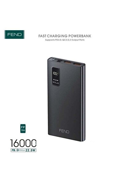 FEND بنك طاقة FP106 بسعة 16000 مللي أمبير |   شاحن خارجي محمول وصغير الحجم لل...