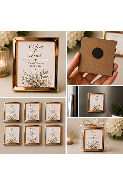Sultan magnet hediyelik Kişiye Özel Nikah Hatırası Çerçeve Magnet 7,7x7,7 cm ...