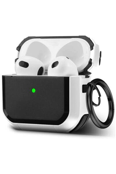 ELTRAZONE غطاء حماية لسماعات AirPods 3 مع سلسلة مفاتيح، غلاف صلب محسن مقاوم ل...