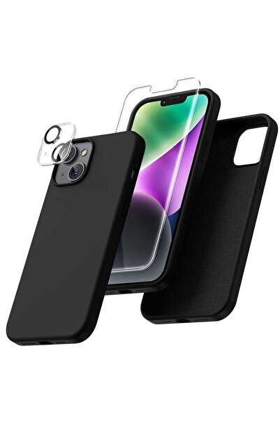 ELTRAZONE iPhone 14 Black Case - 5-in-1 Set with 2 Screen & 2 Camera Lens Pro...