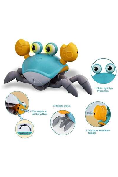 ELTRAZONE Green Crawling Crab Baby Toy – Musical Moving Crab for Infants 3-12...