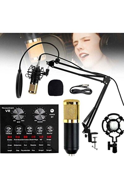 ELTRAZONE Microphone,Live Sound Card & BM800 Suspension Microphone Kit Broadc...