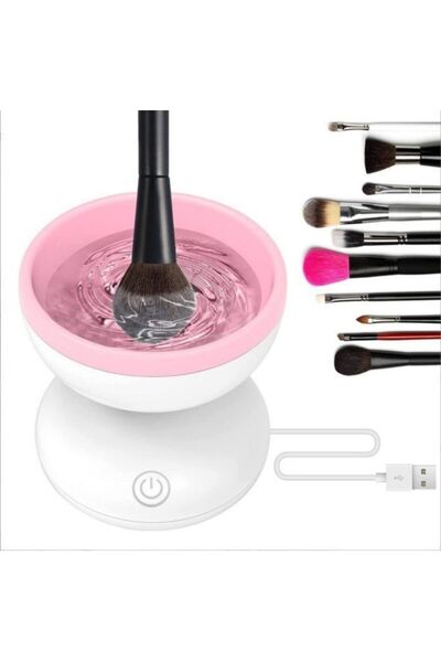 YuTai Pink Electric Makeup Brush Cleaner: One-button quick cleaning for all t...