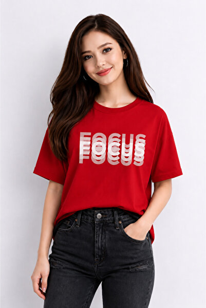 VODEXA Unisex Oversize T-Shirt Focuss Printed 100% Cotton T-Shirt Comfortable...