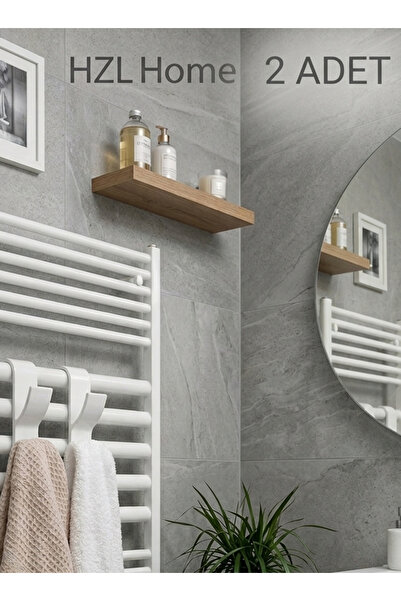 HZL HOME 2 Adet Beyaz Havlupan Askısı - Radyatör Havlu Ve Bornoz Kancası